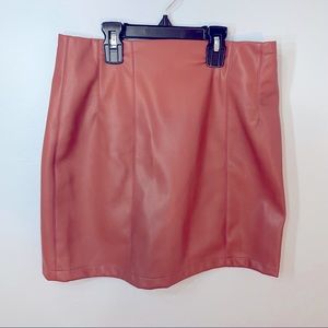 NWT primark skirt faux leather pinkish brown